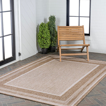 Beckett Classic Casual Border Stripe Indoor/Outdoor Area Rug